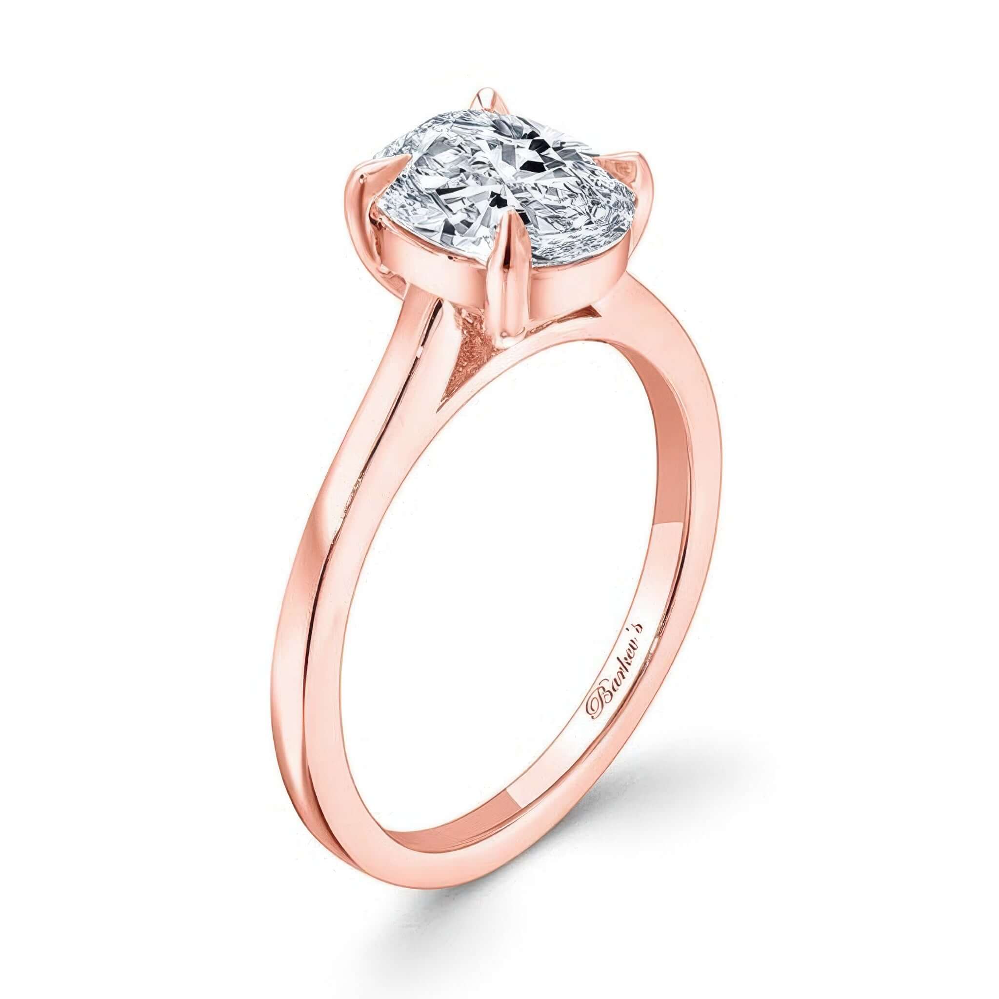 2 Carat Oval Cut Lab Diamond Solitaire Engagement Ring with a rose gold band and sparkling centerpiece
