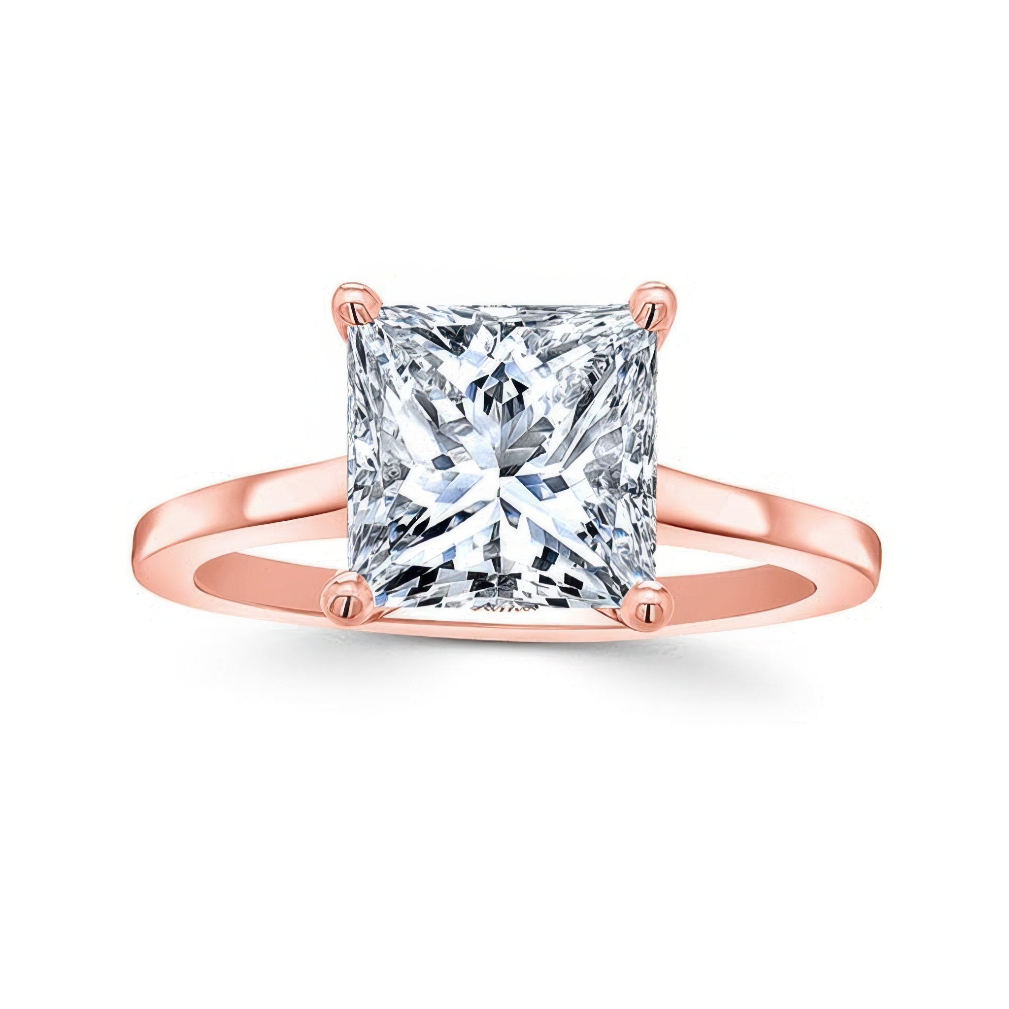 2 Carat Princess Cut Lab Diamond Solitaire Engagement Ring