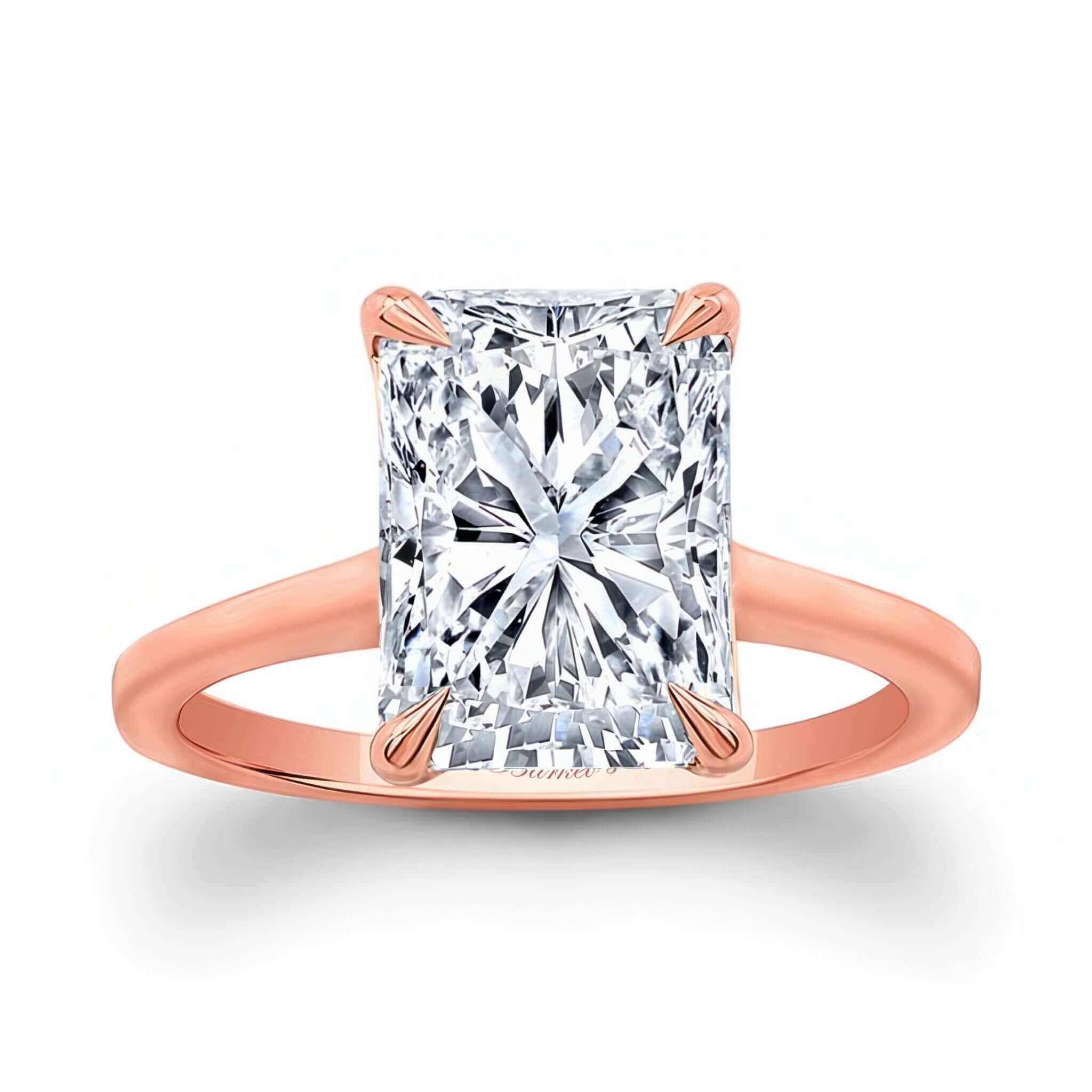 2 Carat Radiant Cut Lab Diamond Solitaire Engagement Ring
