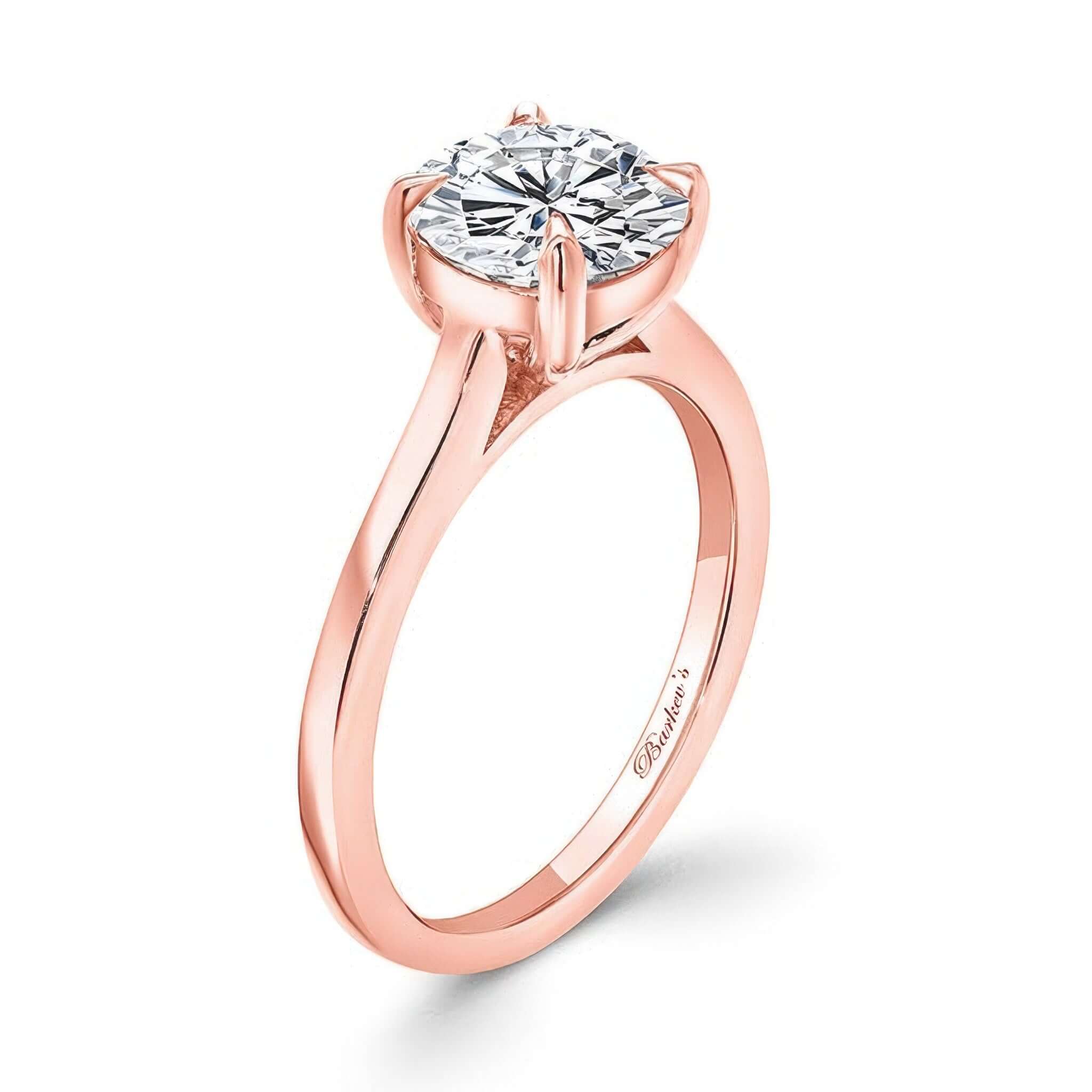 2 Carat Round Lab Diamond Solitaire Engagement Ring in rose gold with a sparkling centerpiece.