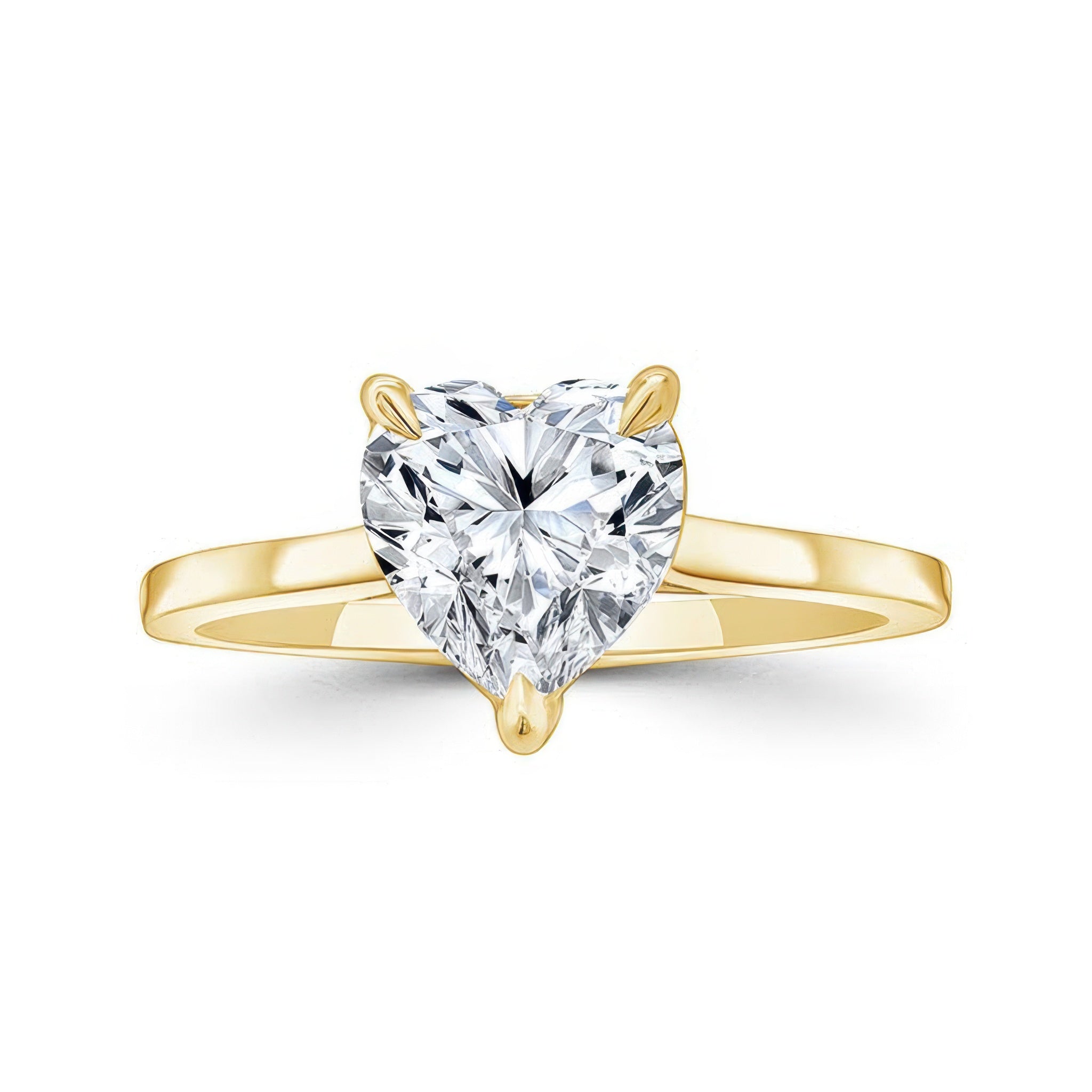 2 Carat Heart Shape Lab Diamond Solitaire Engagement Ring
