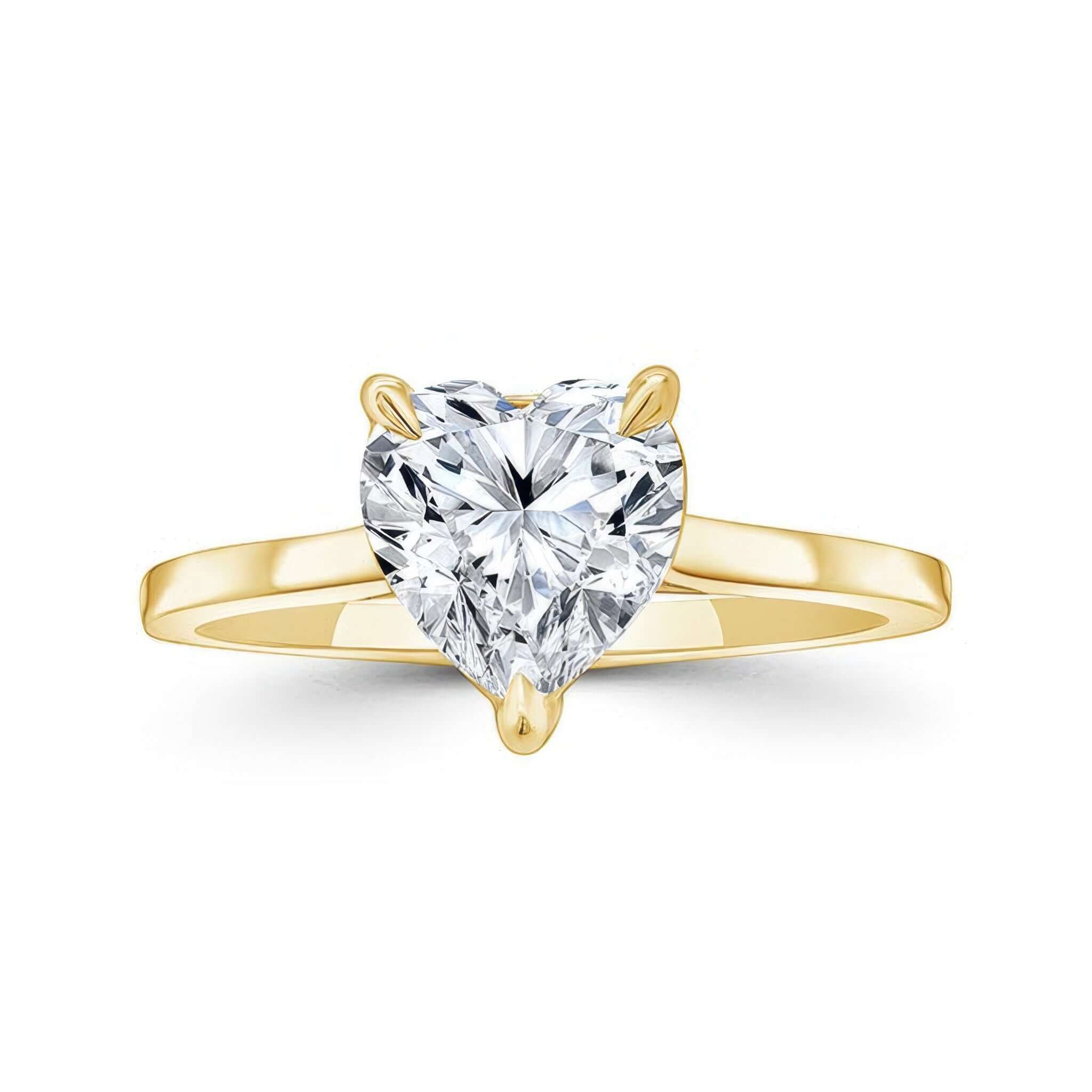 2 Carat Heart Shape Lab Diamond Solitaire Engagement Ring