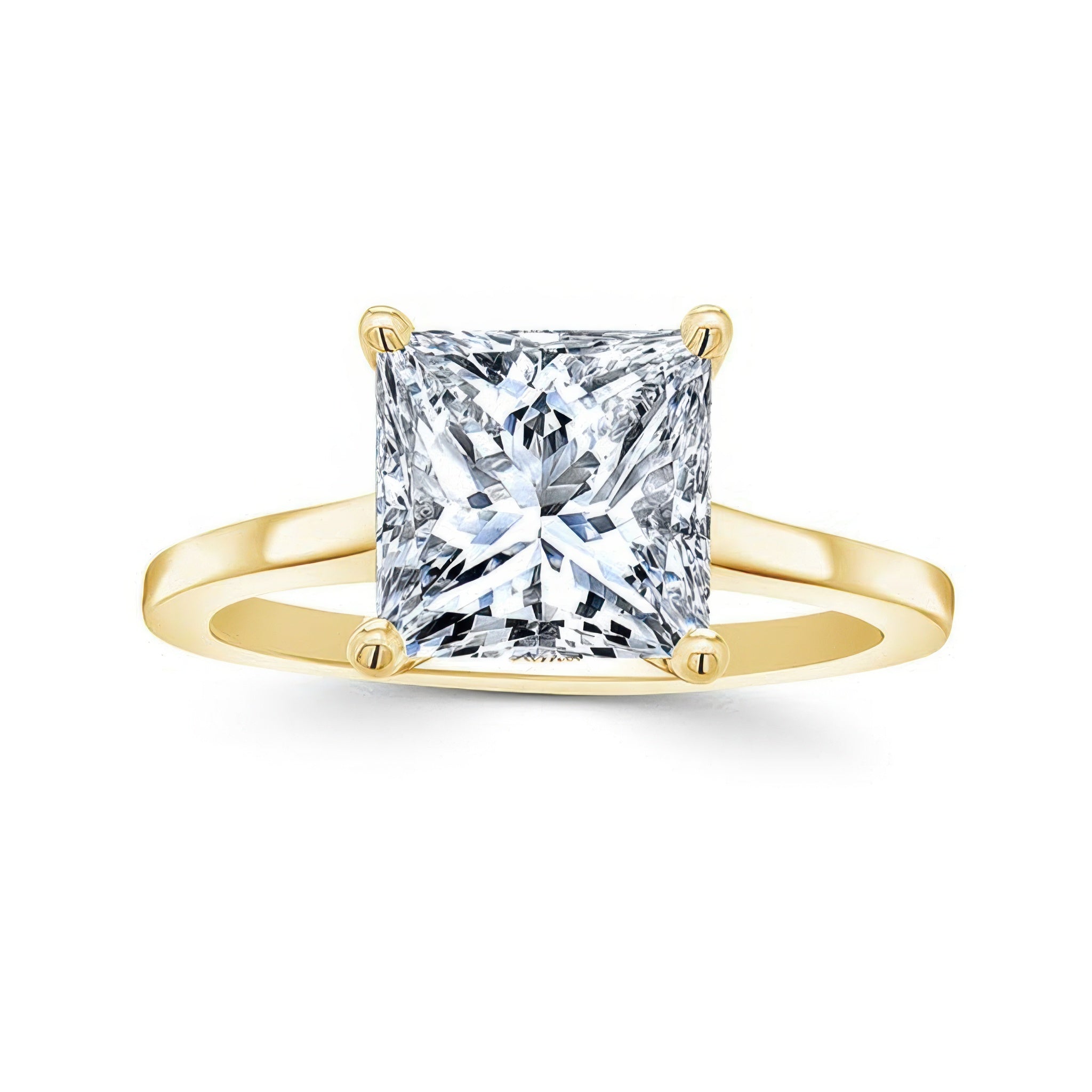 2 Carat Princess Cut Lab Diamond Solitaire Engagement Ring