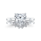 2 Carat Heart Shape Moissanite Bridal Set