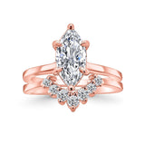 2 Carat Marquise Moissanite Bridal Set