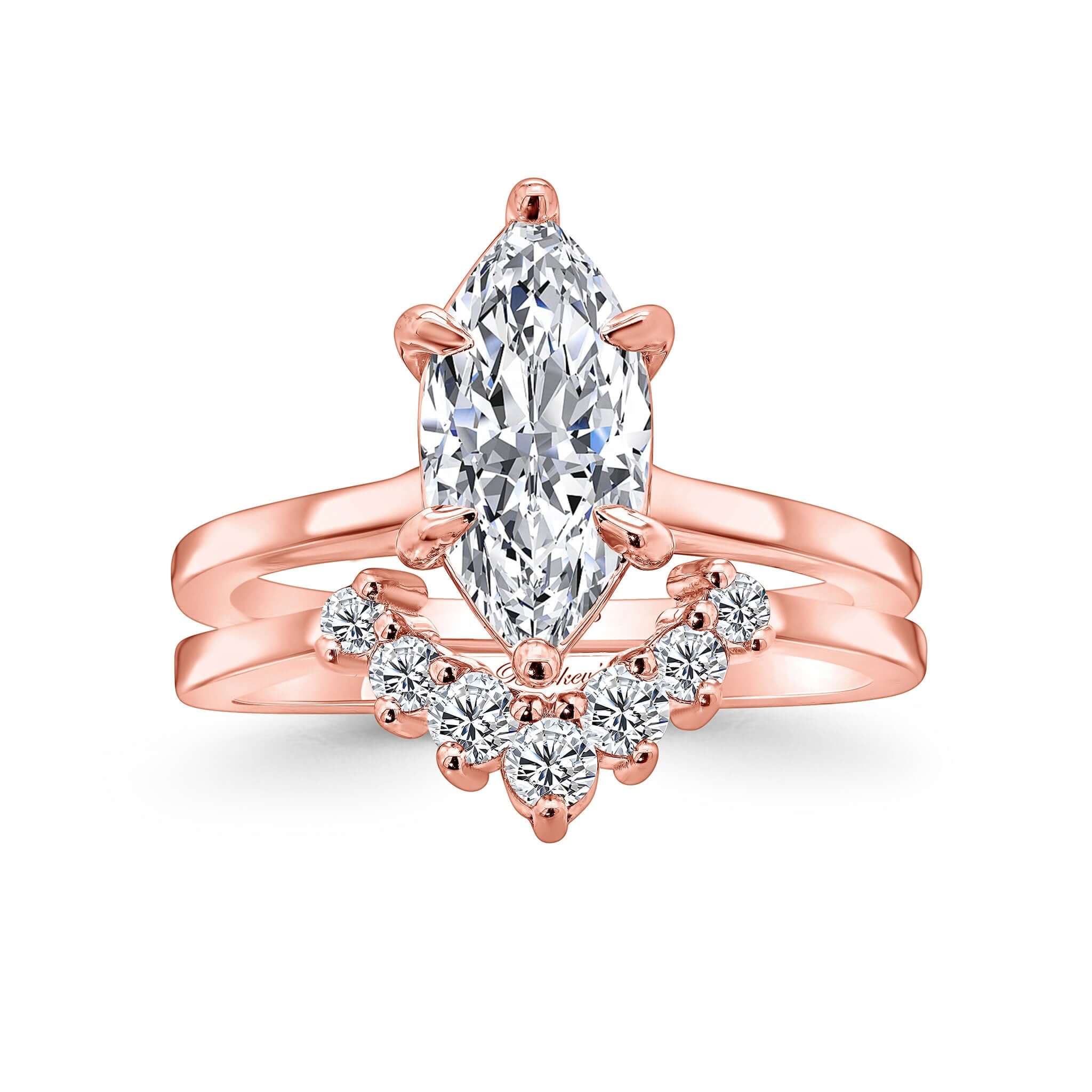 2 Carat Marquise Moissanite Bridal Set