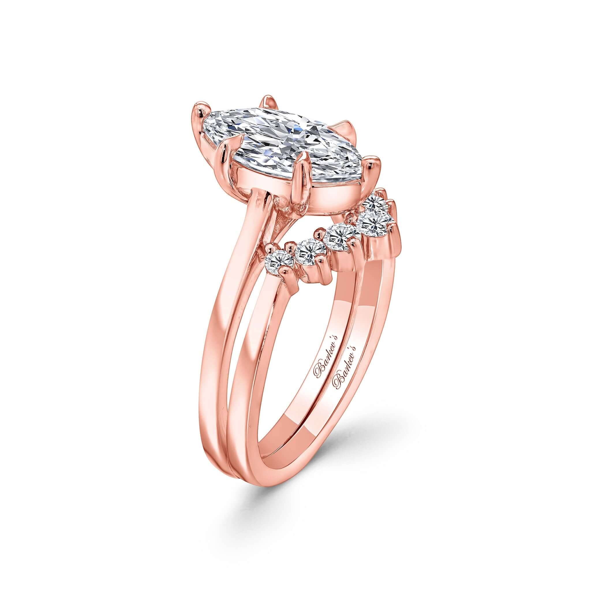 2 Carat Marquise Moissanite Bridal Set showcasing a stunning marquise centerpiece and elegant diamond wedding band.