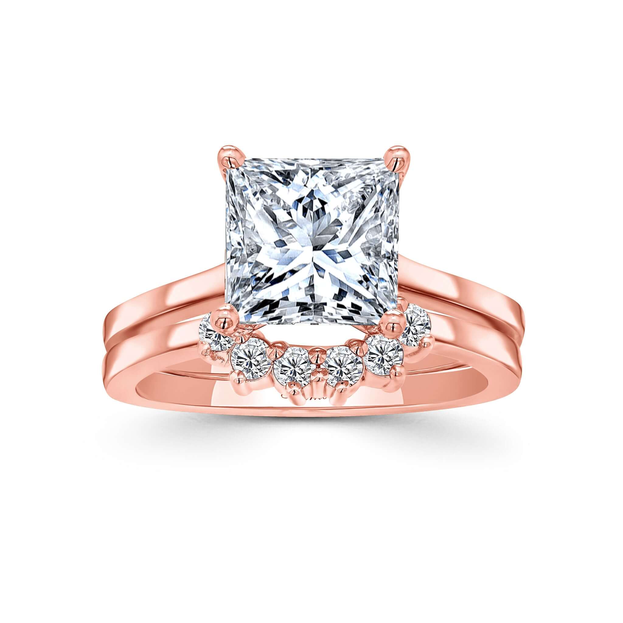 2 Carat Princess Cut Moissanite Bridal Set
