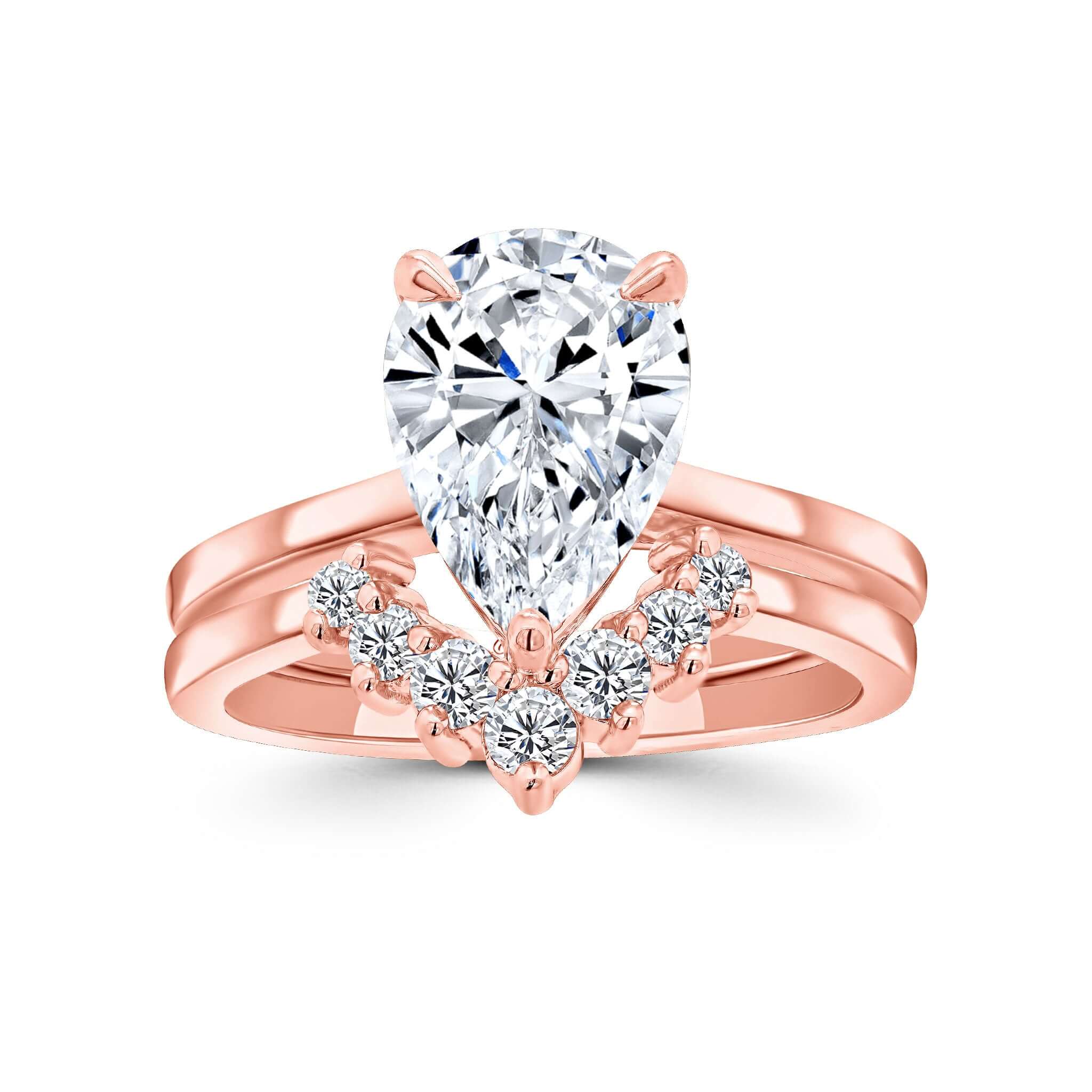 2 Carat Pear Shape Moissanite Bridal Set
