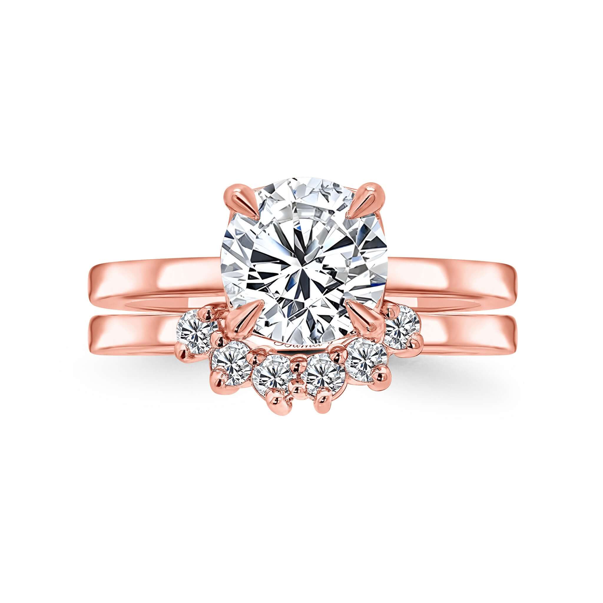 2 Carat Round Moissanite Bridal Set