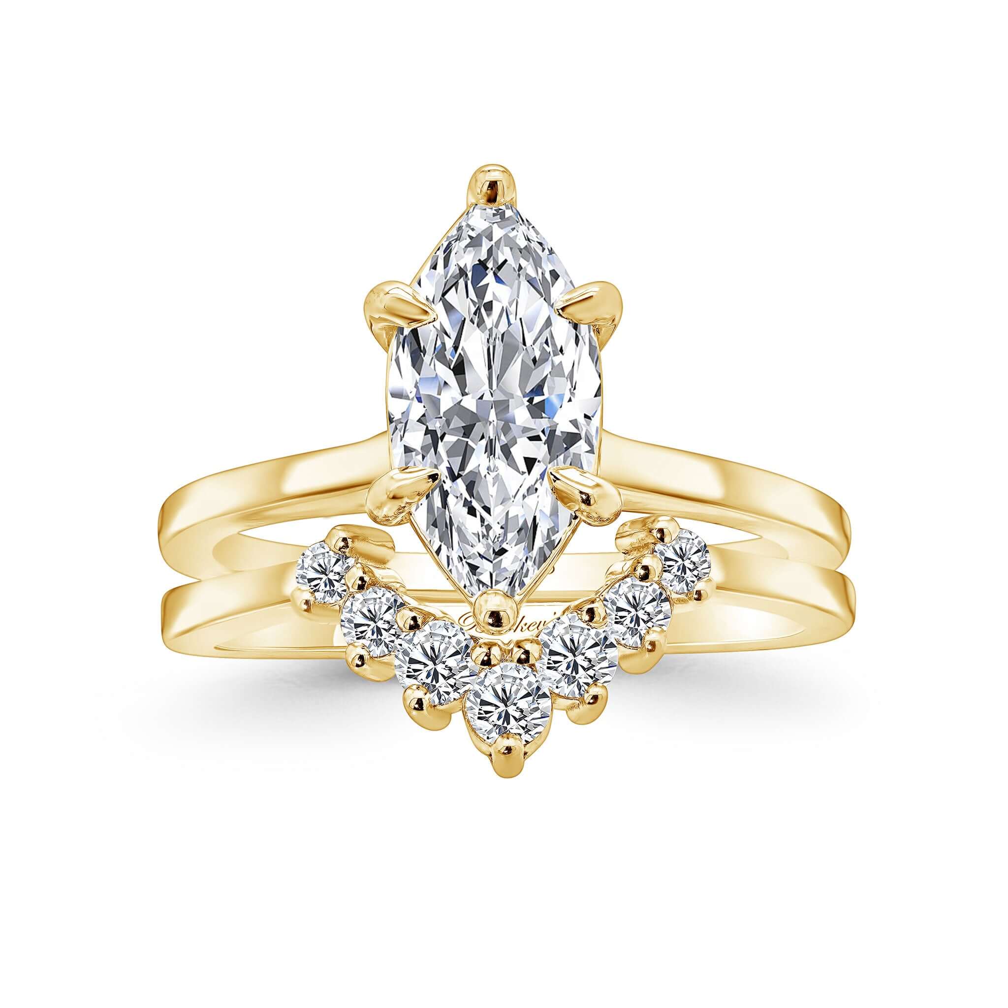 2 Carat Marquise Moissanite Bridal Set