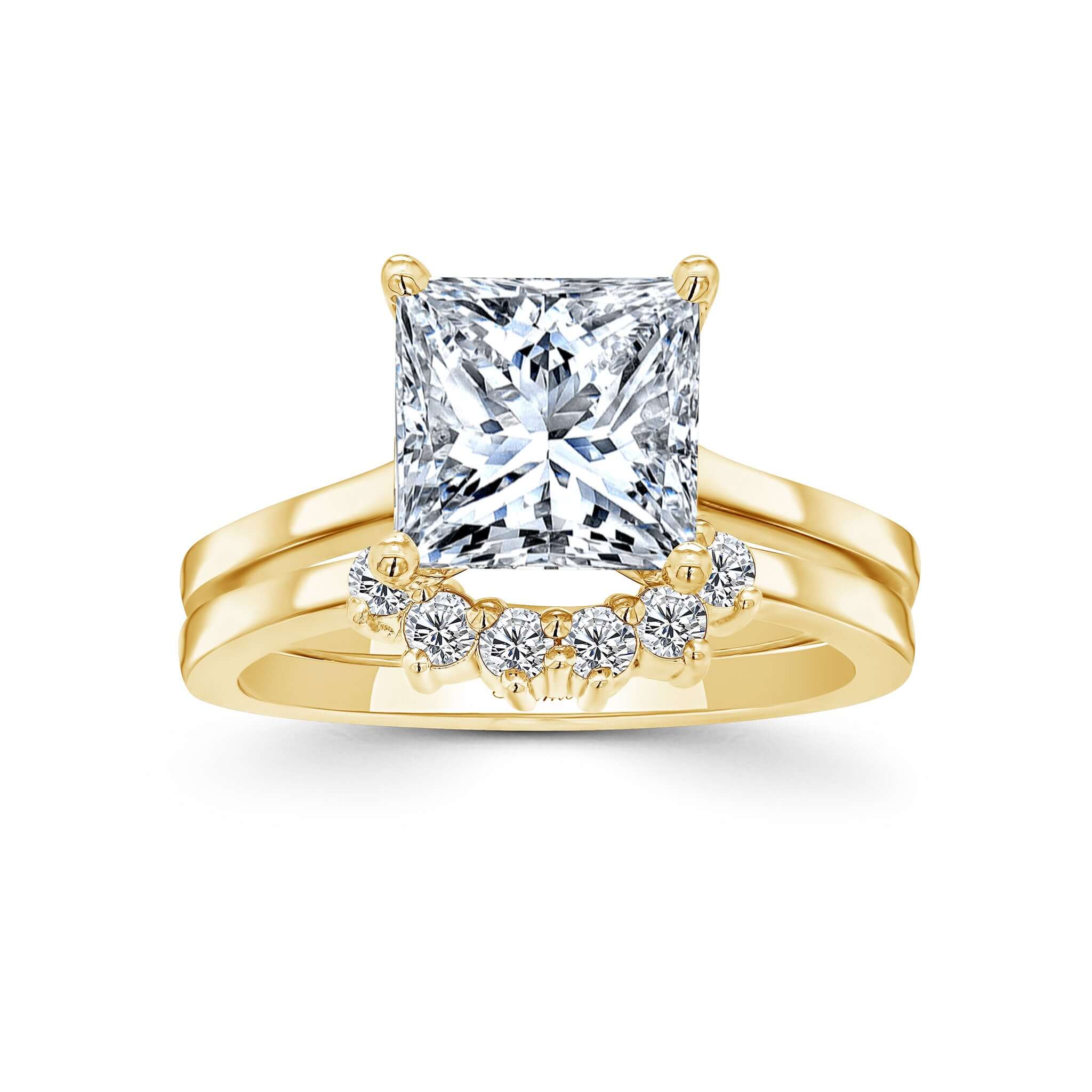 2 Carat Princess Cut Moissanite Bridal Set