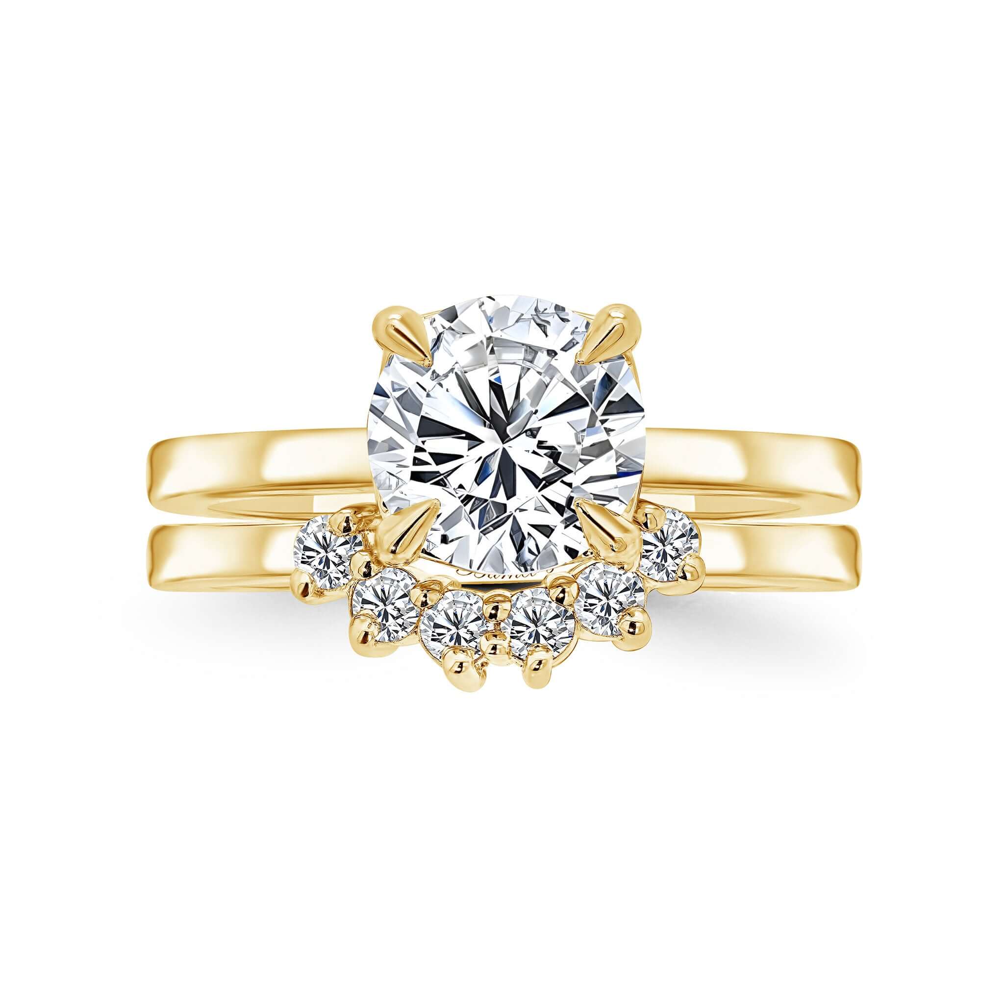 2 Carat Round Moissanite Bridal Set