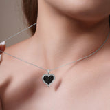 Black Diamond Heart Necklace