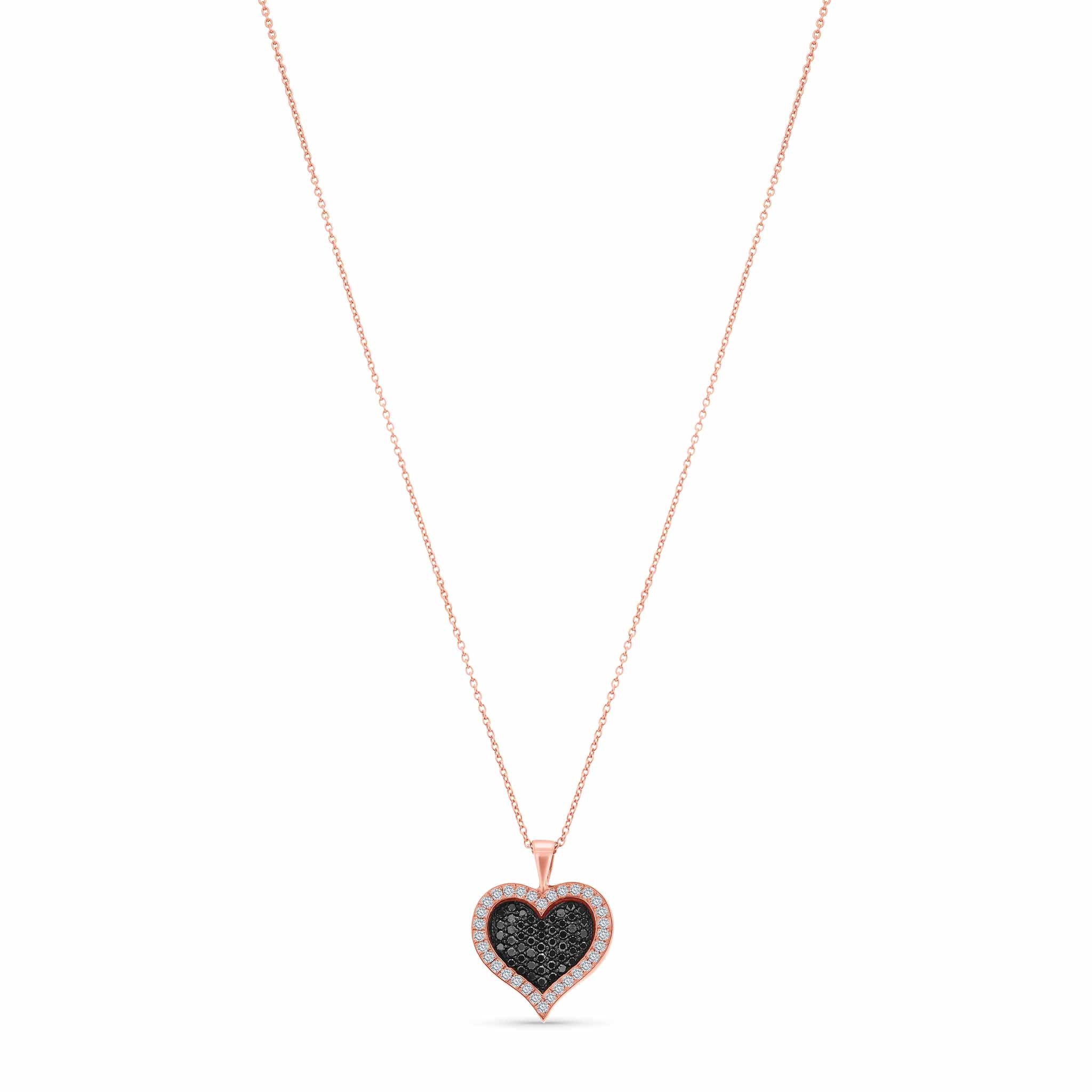 Black Diamond Heart Necklace