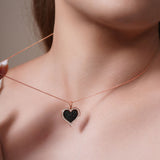 Black Diamond Heart Necklace