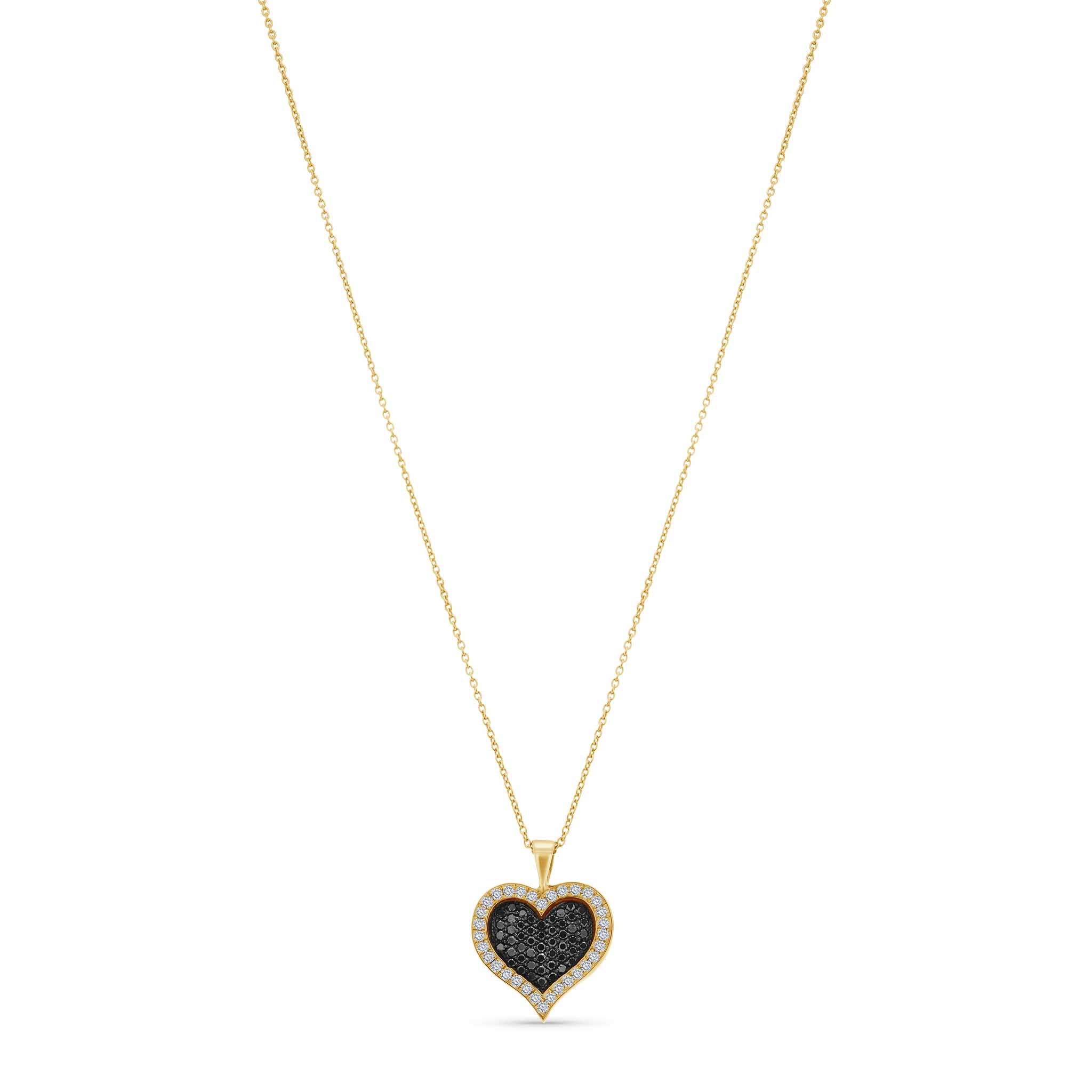 Black Diamond Heart Necklace