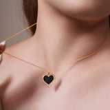 Black Diamond Heart Necklace