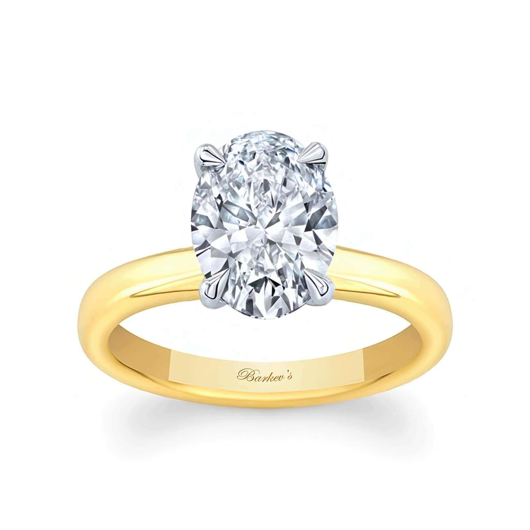 2 Carat Oval Lab Diamond Solitaire Engagement Ring