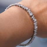 8 Carat Round And Pear Diamond Bracelet