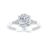 Modern 2 Carat Pear Shape Moissanite Ring