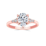 Modern 2 Carat Pear Shape Moissanite Ring