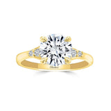 Modern 2 Carat Round Moissanite Ring