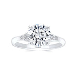 Modern 2 Carat Round Moissanite Ring