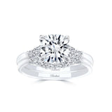 Modern 2 Carat Cushion Cut Lab Diamond Wedding Ring Set