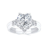 Modern 2 Carat Heart Shape Diamond Wedding Ring Set