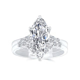 Modern 2 Carat Marquise Moissanite Wedding Ring Set