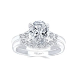 Modern 2 Carat Oval Lab Diamond Wedding Ring Set