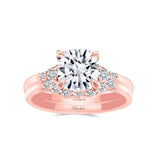 Modern 2 Carat Cushion Cut Lab Diamond Wedding Ring Set