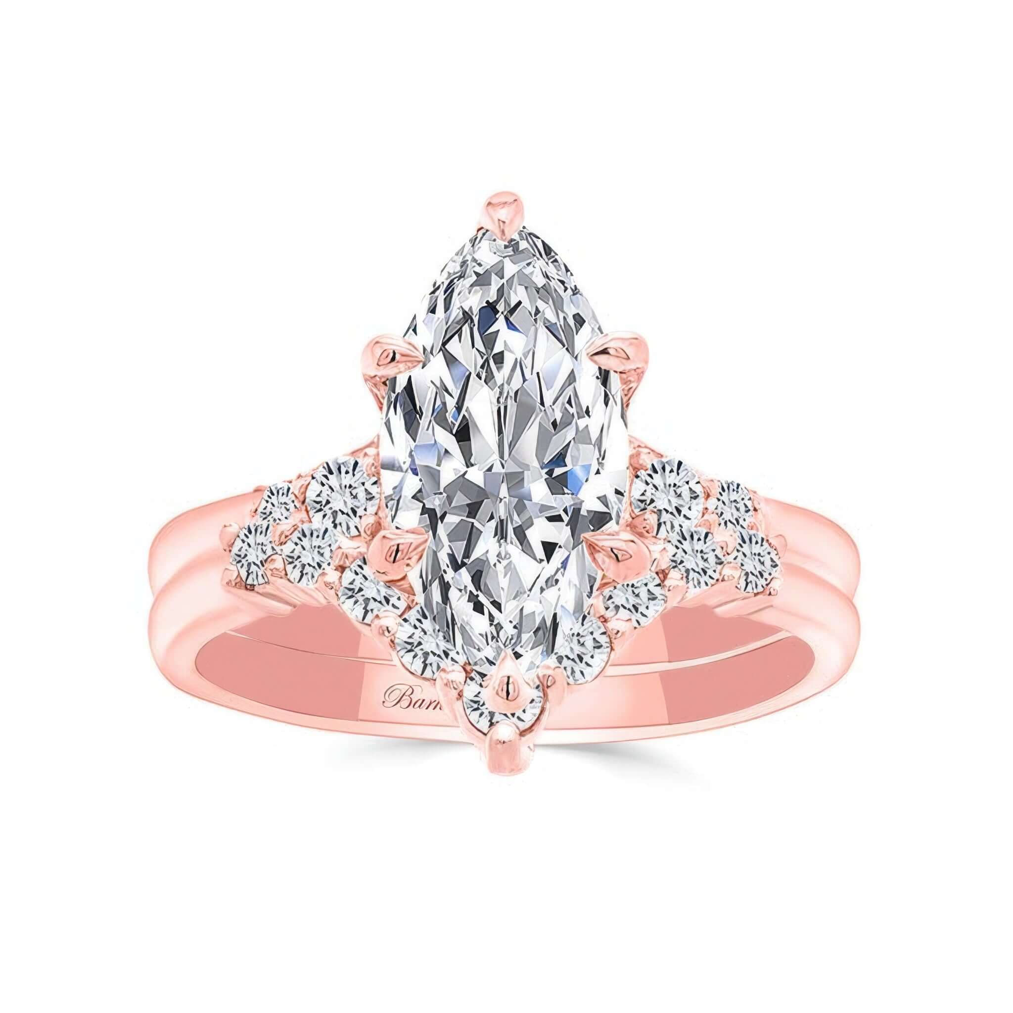 Modern 2 Carat Marquise Diamond Wedding Ring Set