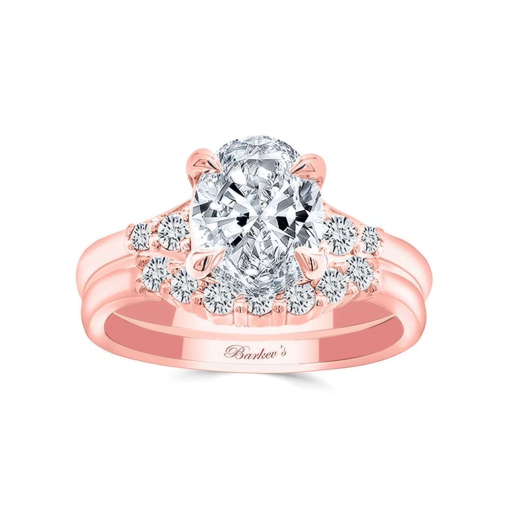 Modern 2 Carat Oval Diamond Wedding Ring Set