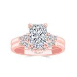 Modern 2 Carat Radiant Moissanite Wedding Ring Set