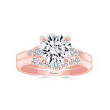 Modern 2 Carat Round Moissanite Wedding Ring Set