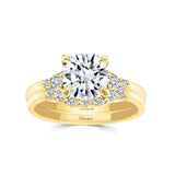 Modern 2 Carat Cushion Cut Lab Diamond Wedding Ring Set