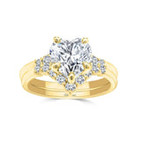 Modern 2 Carat Heart Shape Diamond Wedding Ring Set