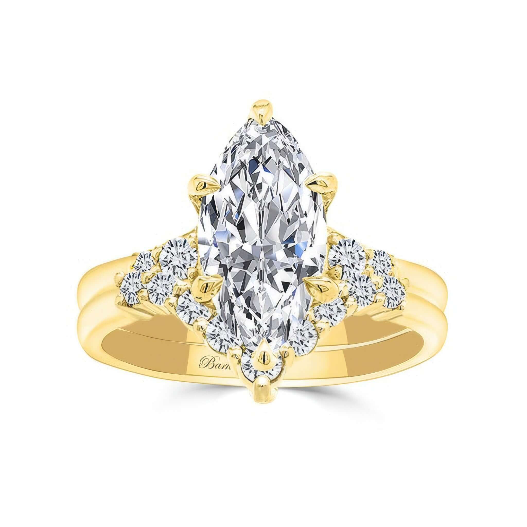 Modern 2 Carat Marquise Diamond Wedding Ring Set