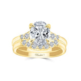 Modern 2 Carat Oval Lab Diamond Wedding Ring Set