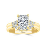 Modern 2 Carat Radiant Moissanite Wedding Ring Set