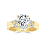 Modern 2 Carat Round Moissanite Wedding Ring Set