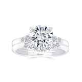 Modern 2 Carat Round Moissanite Wedding Ring Set