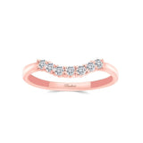 Slightly Curved 7 Diamond Wedding Band