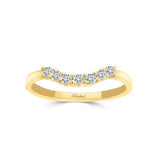 Slightly Curved 7 Diamond Wedding Band