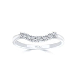 Slightly Curved 7 Diamond Wedding Band