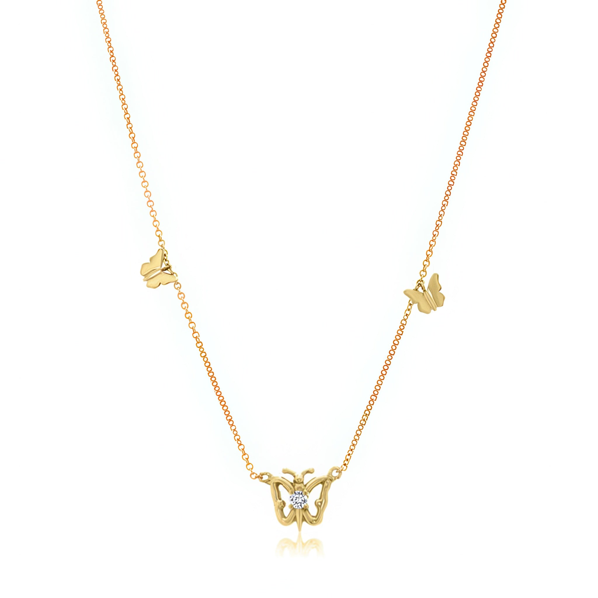 Lab Diamond Butterfly Necklace