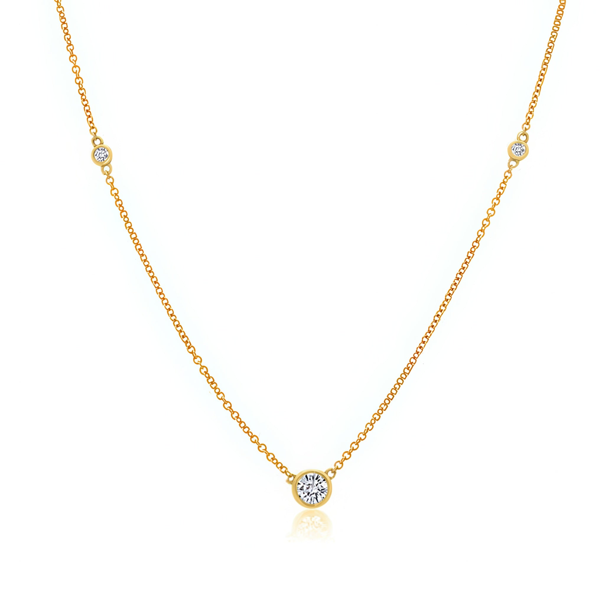 Bezel Set Lab Diamond Necklace