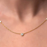 Bezel Set Lab Diamond Necklace